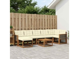Vidaxl Conjunto De Sofás Para Exterior 8 Pcs Natural E Creme