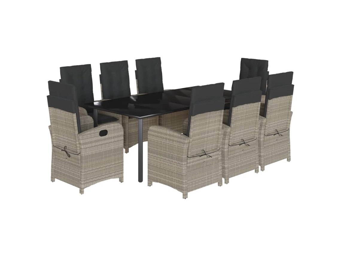 Garden Dining Set, Garden Dining Sets Vidaxl Cinzeto Rattan / Vime (mesa Com 200 Cm De Comprimento)