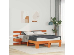 Vidaxl Estrutura Da Cama Com Cabeceira Castanho 135 X 190 Cm