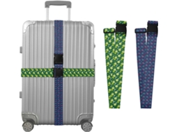 Conjunto De 2 Cintas Para Bagagem Verde Limão Fresco E Vibrante Clássicas Portáteis Ajustáveis Malas Acessórios Viagem