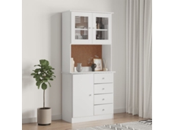 Vidaxl Aparador Alto Alta 77x35x165 Cm Madeira De Pinho Maciça Branco