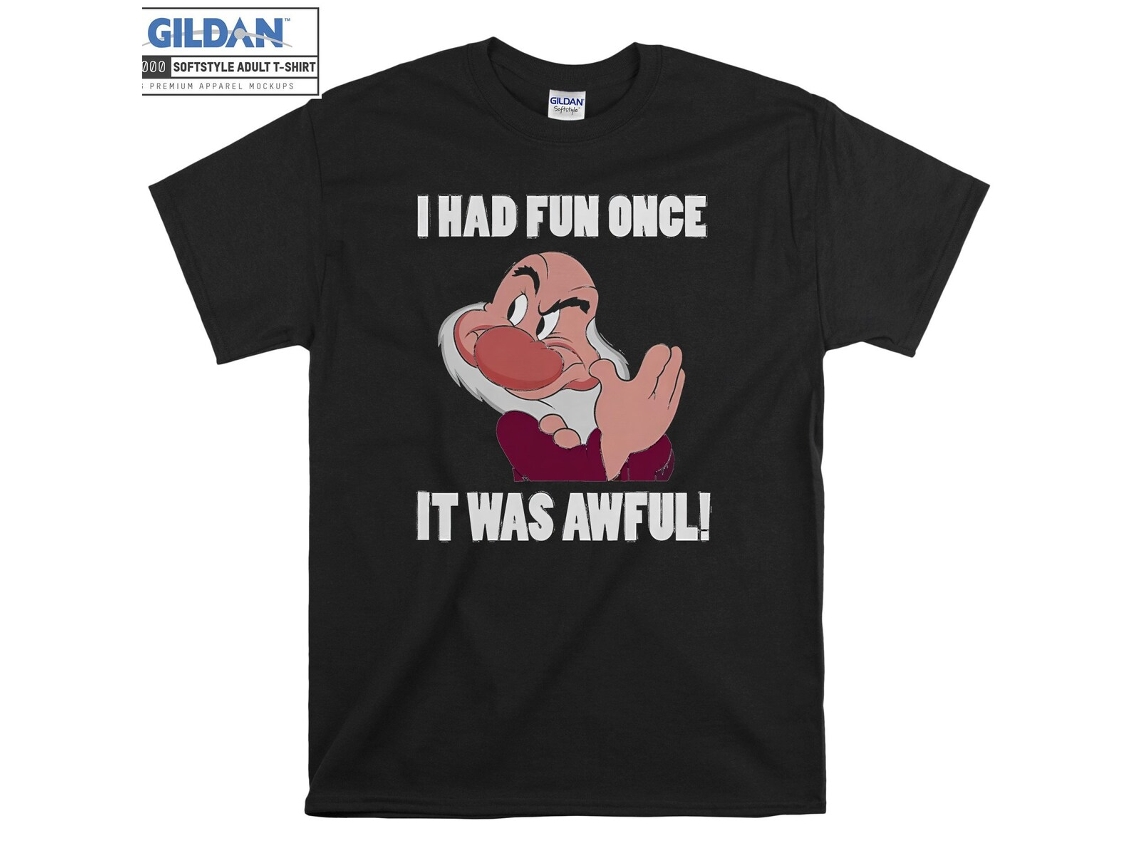 T-shirt Rockinstone Grumpy Seven Dwarfs I Had Fun（xl）