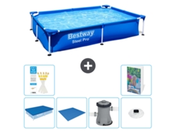 Bestway Piscina Bestway Steel Pro Retangular - 221x150x43 Cm - 7-peças S74