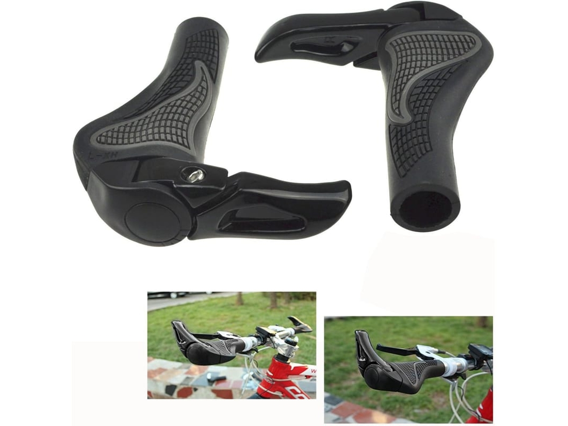 1 Par De Capas De Guidão Ergonômicas De Borracha Universal Para Bicicleta De Montanha Mtb (preto)
