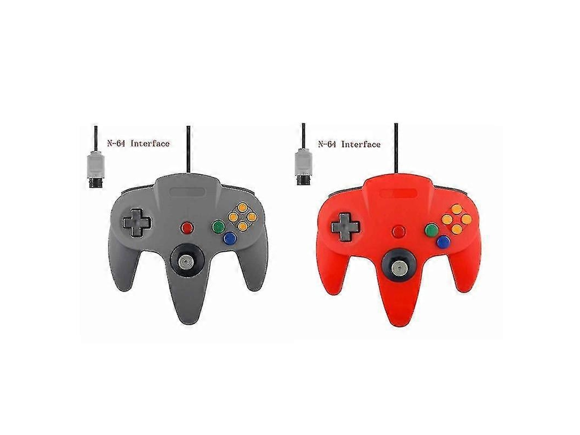Pacote Com 2 Controles Clássicos Com Fio Para N64, Jogos Retrô De 64 Bits, Joystick De Substituição Ly Ebike