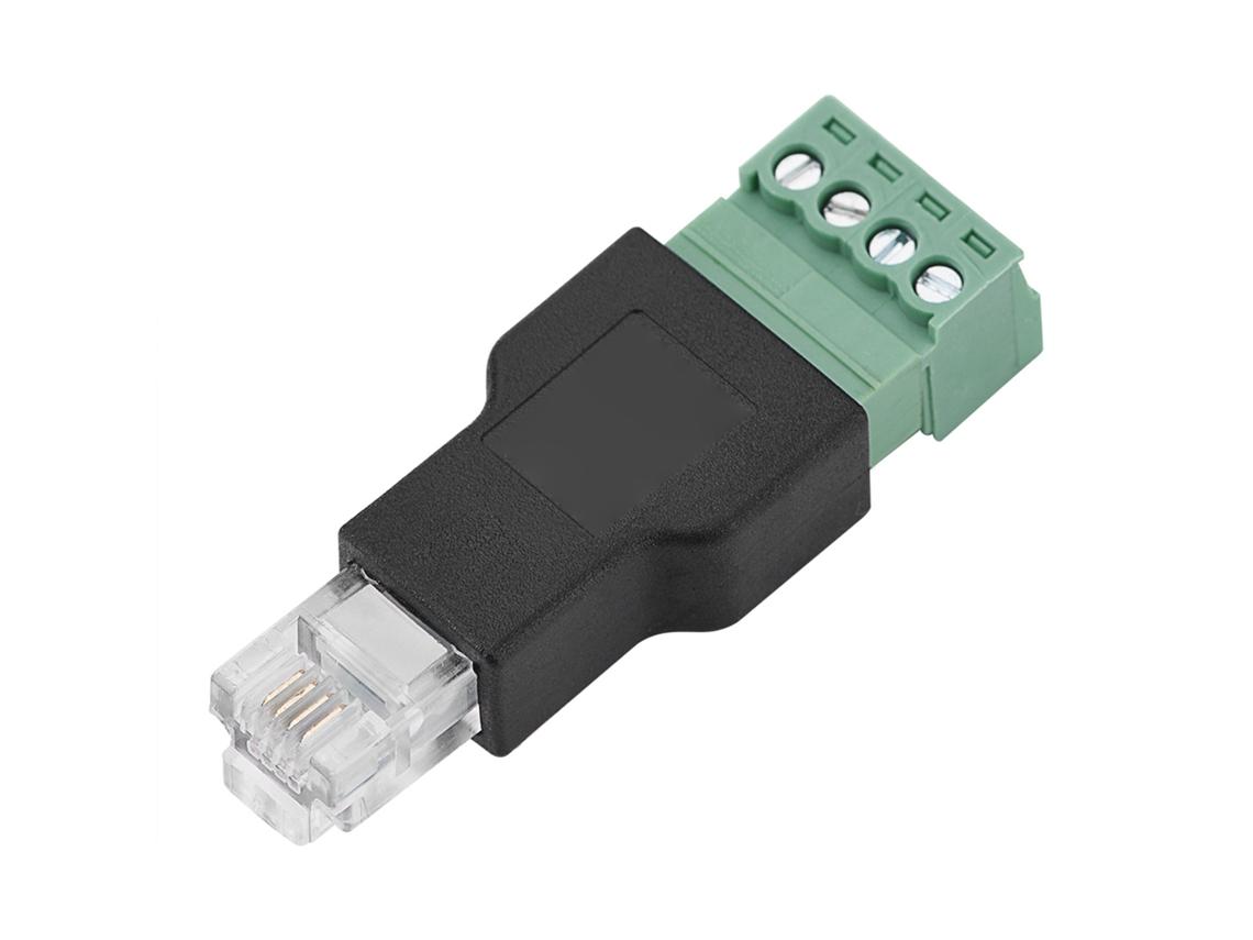 Conector Ethernet Rj11 6p4c Macho A Terminal De Tornillo 4 Pines Adaptador