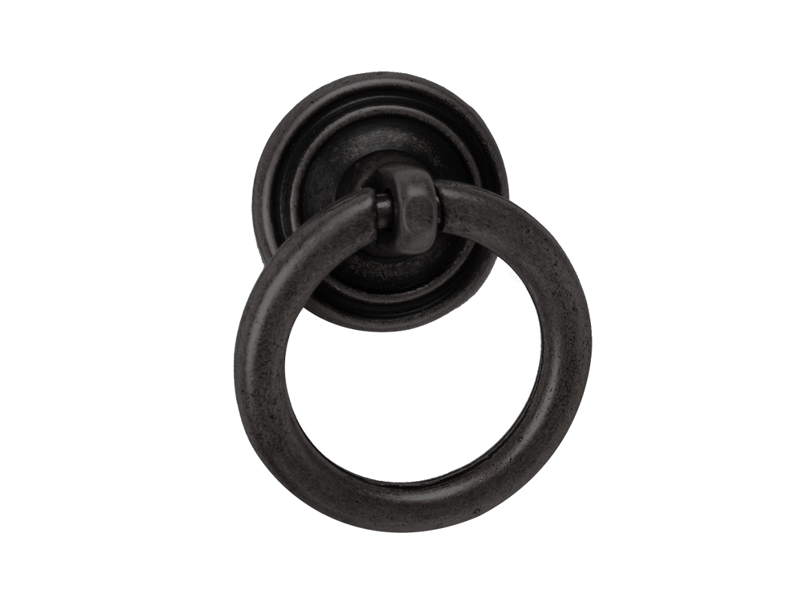 Puxador para Móveis Formato de Anel 32 Mm de Diâmetro Acabamento em Óxido Decapado Conjunto de 36 Peças HARDWAREXCHANGE