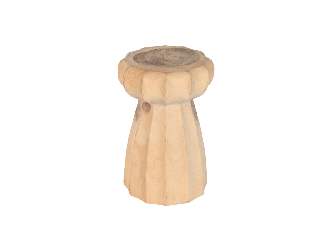 Mesa Lateral em Madeira de Mungur Esculpida ALEXANDRA HOUSE LIVING (30x30x45cm)