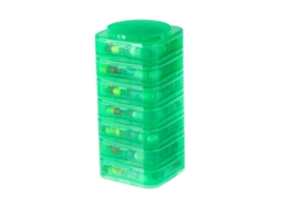 Organizador Semanal De Comprimidos Eifson 7 Dias Empilhável Desmontável Sem Bpa (verde)