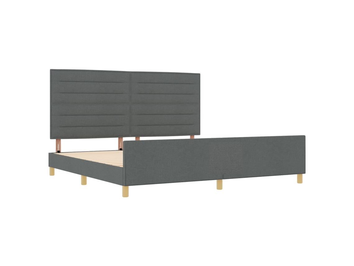 Conjunto 1 Estrado De Cama Plataforma Vidaxl Cinzento Tecido (200 X 200 Cm)