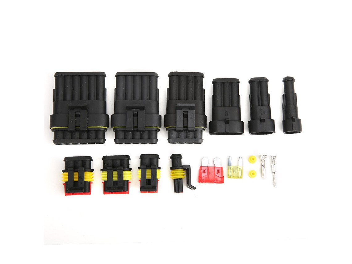 Conjunto De Conectores De Fios Impermeáveis Laxiscreed Para Automóveis Com Terminais E Fusíveis