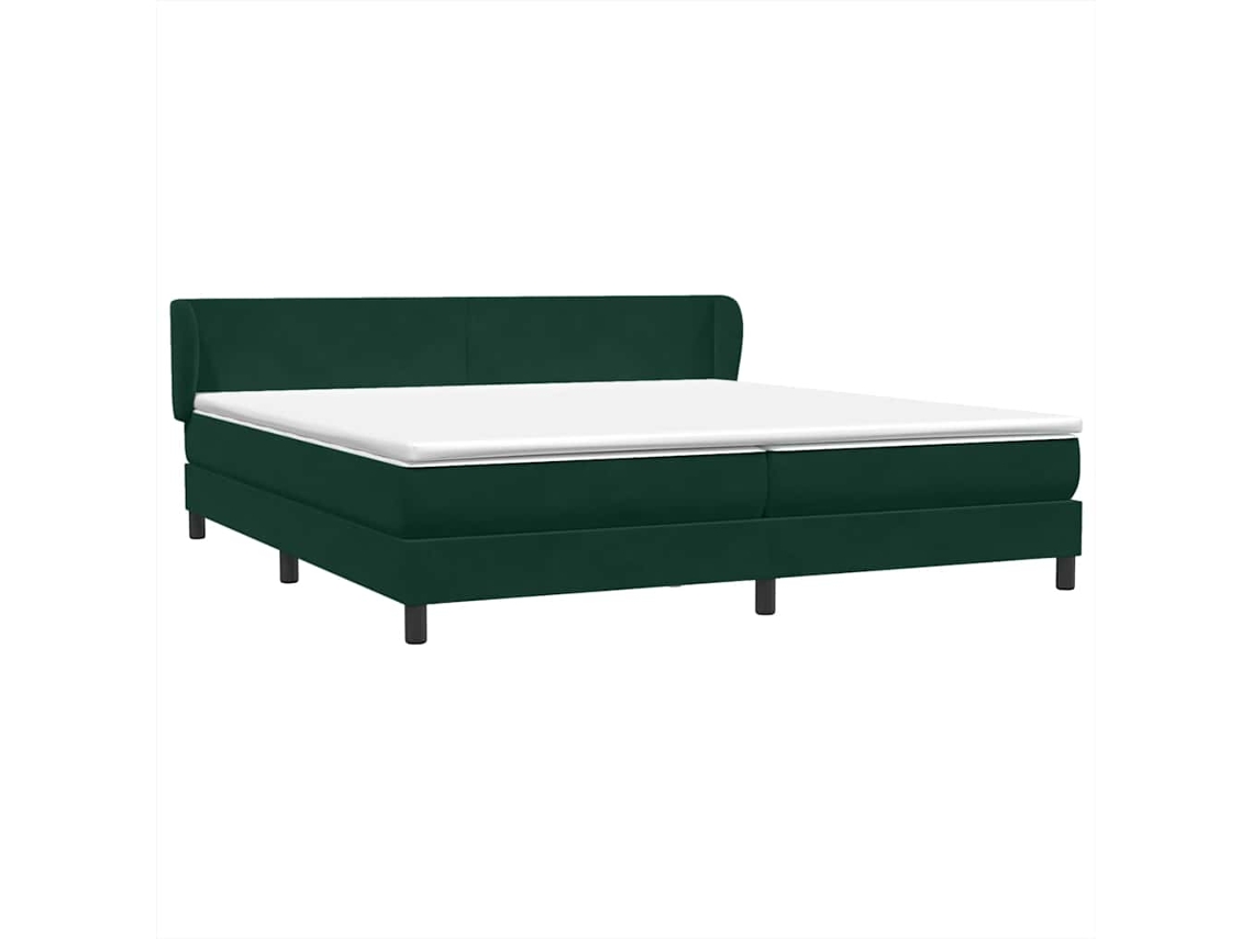 Cama com Molas e Colchões 180x220cm Veludo Verde escuro MAISON EXCLUSIVE