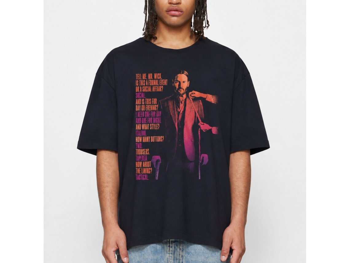 Rockinstone John Wick Tell Me Mr Wick Navy Adult T-shirt Size:xl