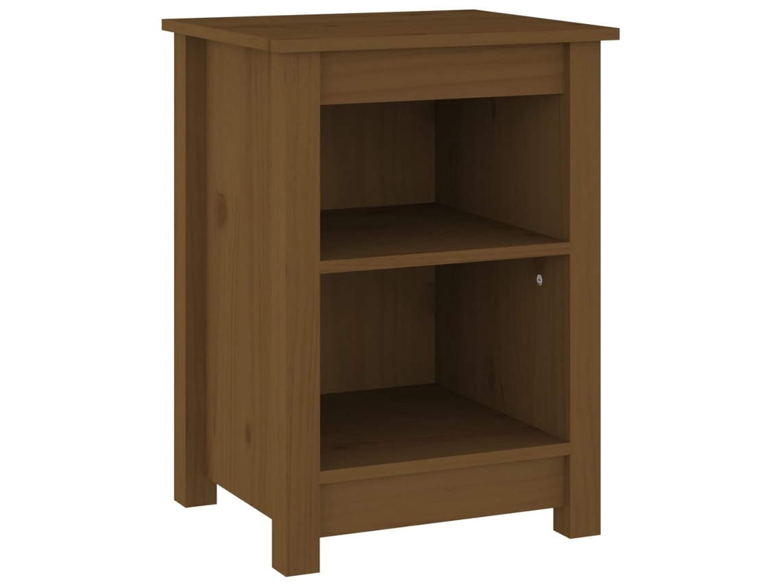 Mesa de Cabeceira 40x35x55 cm Pinho Maciço Castanho Mel MAISON EXCLUSIVE