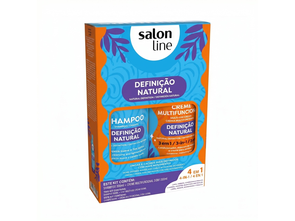 Definição Natural Kit Shampoo + Creme Multifuncional 300ml SALON LINE