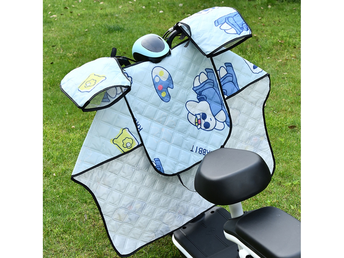 Protetor de para-brisa para veículo elétrico, à prova d'água e com raios UV, para motocicleta elétrica, tipo manta para joelhos de coelho.
