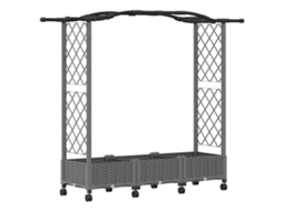 Conjunto 1 Canteiro De Jardim Elevado Vidaxl Cinzento-claro Polipropileno (169 X 40 X 129 Cm)