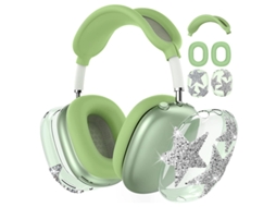 Capa de Silicone para Airpods Max, Estampado de Estrelas Brilhantes, Resistente a Arranhõesverdeczhhmart