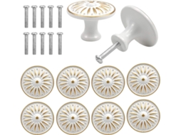 Conjunto de 10 Puxadores Redondos Vintage para Armários, 30 Mm, Estilo Retrô, para Gavetas, Móveis, Portas e Armários de Cozinha BRILVIBERA