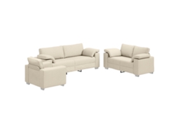 Conjunto 3 Conjunto De Sofás Vidaxl Bege Linho (219 X 80 X 82 Cm)