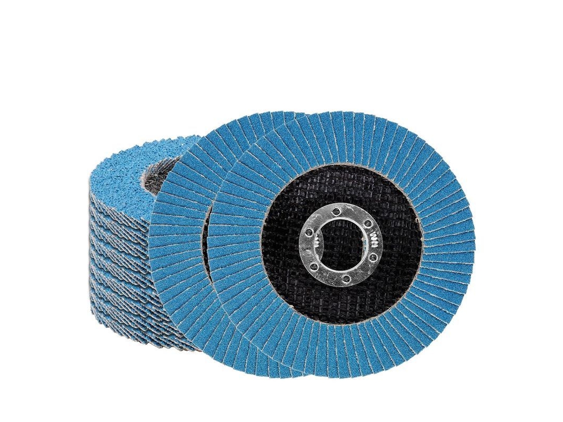 Discos de Lija de Aletas 10 Pcs 4,5 Polegadas 40 para Esmeril Angular Remoção de Óxido e Pintura | S/MARCA