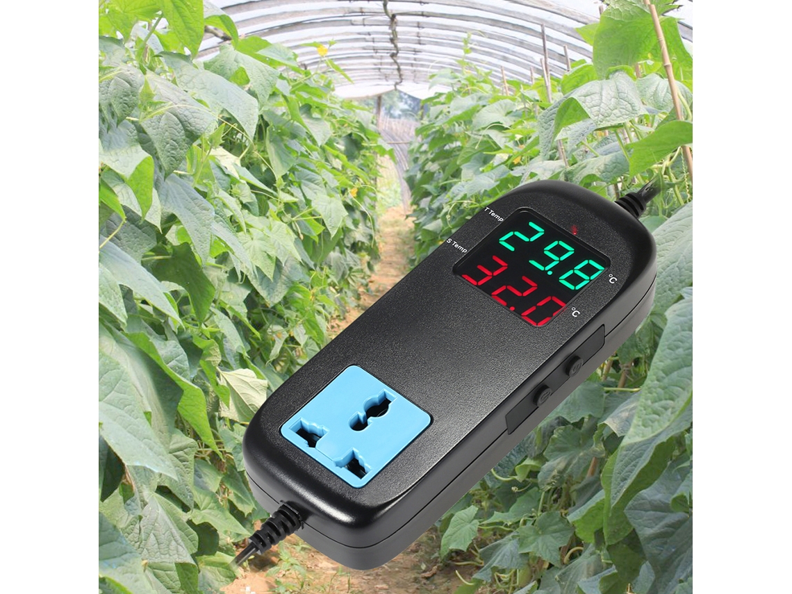 Controlador De Temperatura Led Digital Com Plug Para Aquário 90v-250v
