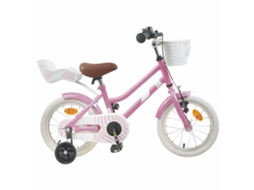 Vidaxl Bicicleta Infantil 14 Polegadas Para 3 A 5 Anos Rosa Claro