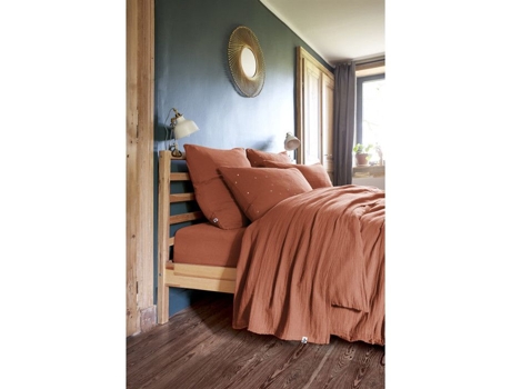 Conjunto de Lençois Inferiores LEFFET PAPILLON Plano Fronhas Gaïa Algodão Multicor - 5pcs (240x300cm)