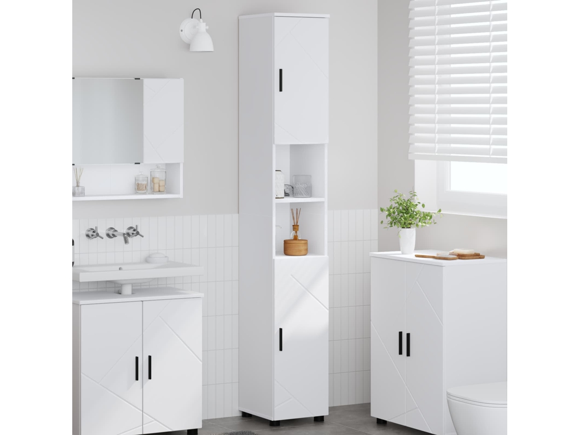 Vidaxl Armário De Banheiro Branco 30 X 35 X 192 Cm
