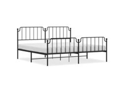 Bed Frame, Bed Frames Vidaxl Preto Aço (193 X 203 Cm)