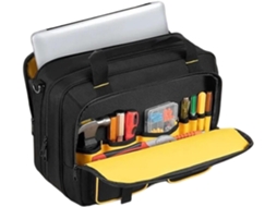 Bolsa para ferramentas de eletricista com várias bolsas e compartimentos.