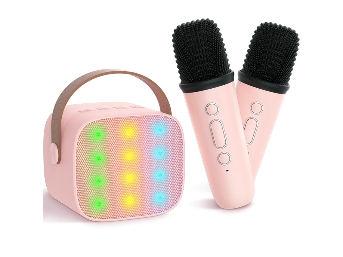 Máquina De Karaokê Para Crianças E Adultos Mini Alto Falante Bluetooth Portátil Com 2 Microfones Sem Fio Com Suporte Para Cartão Tf Alto F Yizhood