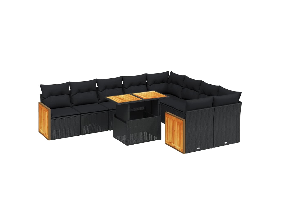 Garden Sofa Set, Garden Sofa Sets Vidaxl Preto Rattan / Vime (n/a)