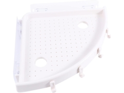 Prateleira De Banheiro Triangular Tehaux Com Ventosa Para Parede, Em Pp Branco, Fácil De Limpar, Ideal Para Banheiro E