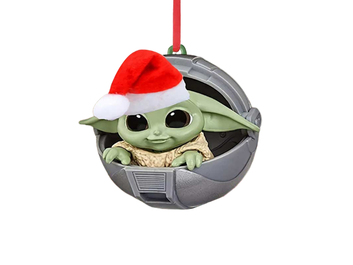 Laxiscreed Decoração Natal Com Baby Yoda Em Acrílico Para Decoração Festiva