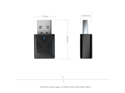 Adaptador De Áudio Usb Bt 2 Em 1 Transmissor/receptor Portátil Mini Para Fones De Ouvido Sem Fio Kn320