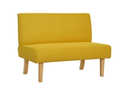 Sofá de 2 lugares, com cobertura de veludo cotelê, amarelo | S/MARCA