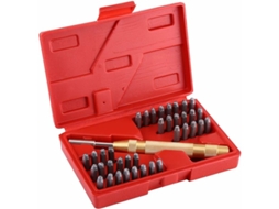 Couro Gravação Ferramenta 038 com Furador Automático 3 Mm e Kit com 38 Letras e Números em Aço para Ferramentas Office. AQUAFORGE