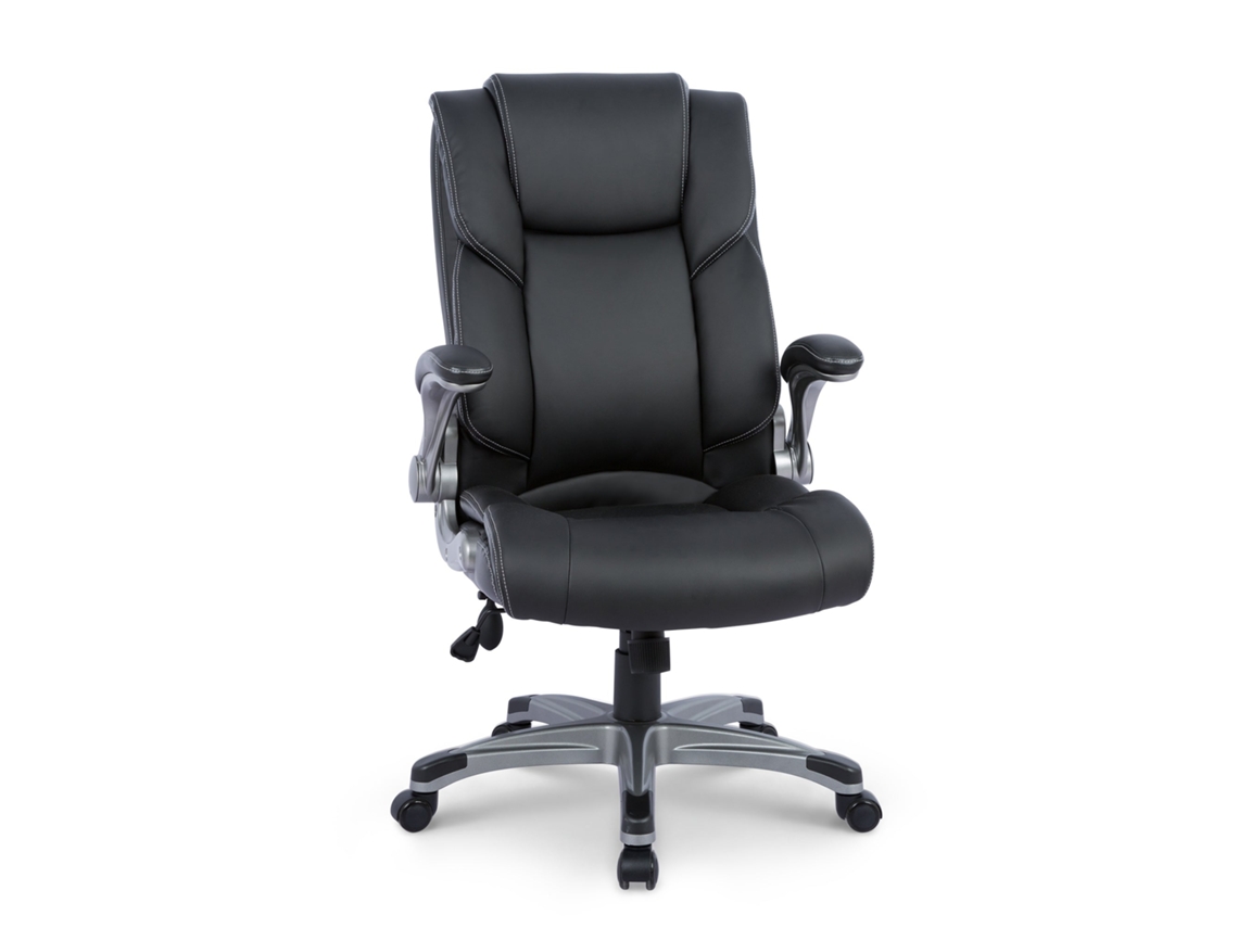 Smartue Cadeira De Escritório Ergonómica De Couro Sintético, Encosto Reclinável, Apoios De Braços Ajustáveis E Altura