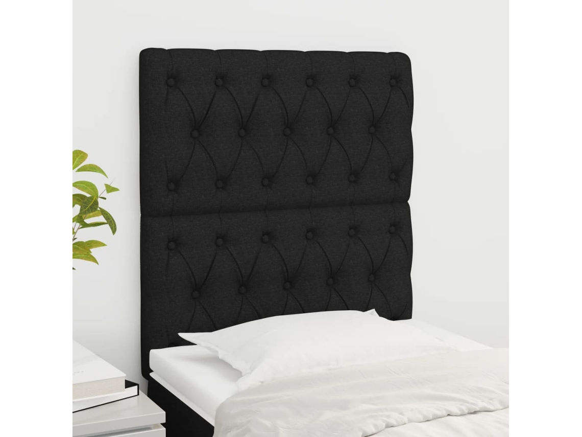 Vidaxl Cabeceira De Cama 2 Pcs Tecido 80x7x78/88 Cm Preto