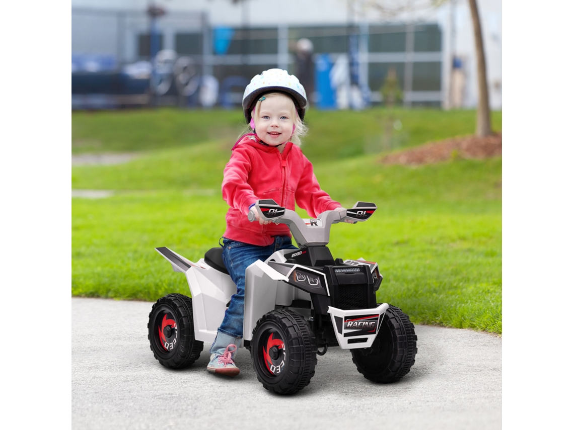 Quadro Elétrico Para Crianças De 18 A 36 Meses, Velocidade De 2,5 Km/h, Ré E Ré, Na Cor Branca