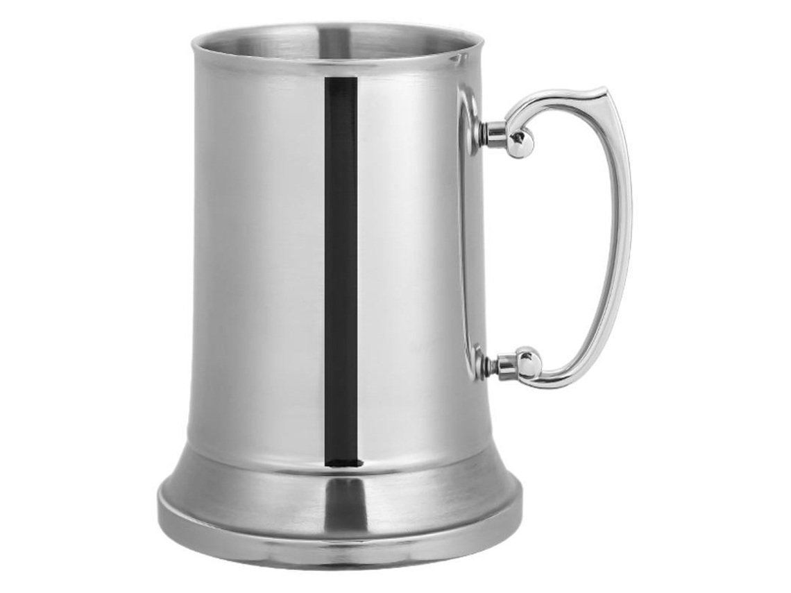 Caneca de Cerveja em Aço Inoxidável, 400ml, com Isolamento Térmico e Alça Grande. PANOONA