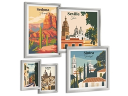 Conjunto De Pinturas Paisagens Turísticas Do Mundo Espelharte (5 Peças)