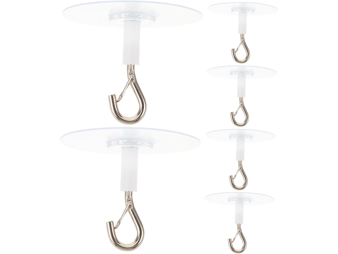 Ganchos Adesivos Para Teto, 6 Unidades, Suporte Para Mosquiteiro Com Base Plástica Que Não Danifica A Parede, Fácil