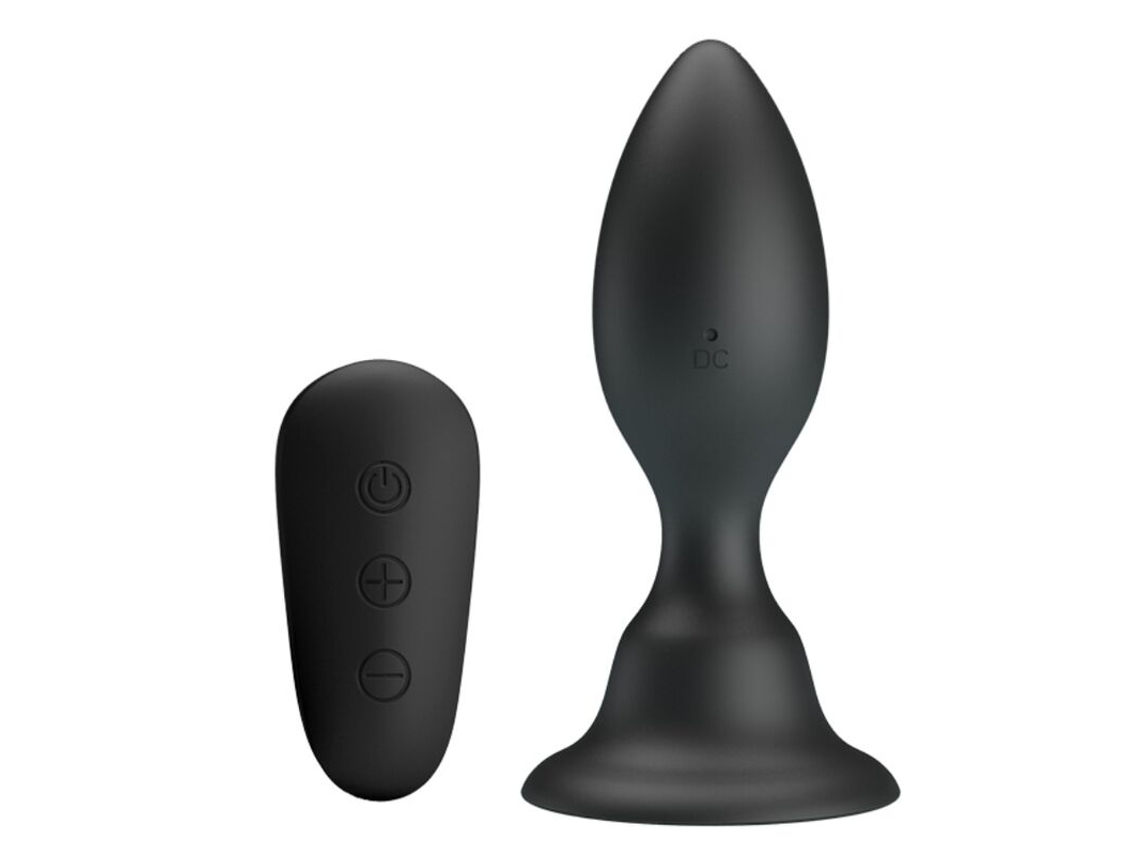 Sextoy - Mr Play - Plug Vibrante - 12 Modos De Vibração - 9 Cm Inseríveis - Silicone Preto