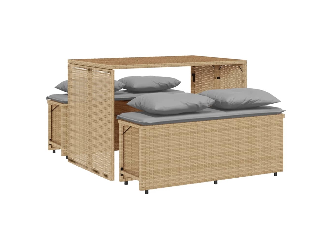 Garden Dining Set, Garden Dining Sets Vidaxl Bege Rattan / Vime (n/a)