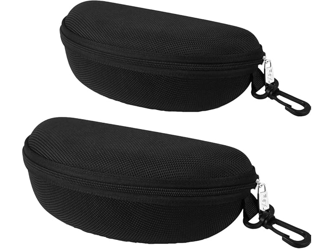 Estojo para Óculos Estojo Rígido para Óculos Feminino e Masculino, Protetora Portátil com Zíper e Gancho AQUAFORGE (pacote com 2)