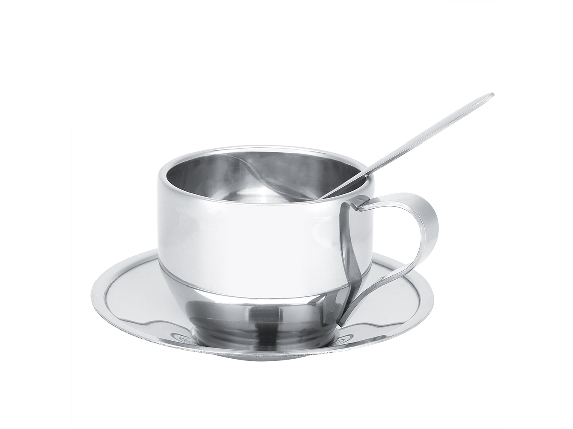 Copo Térmico Aço Inox com Prato e Colher LAXISCREED