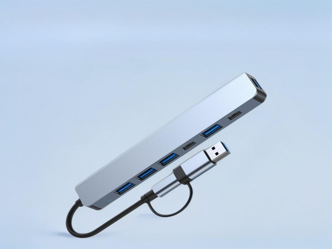 Lurelia Hub Usb-c 4 Em 1 Com Leitor De Cartões, Áudio 3,5 Mm Prático