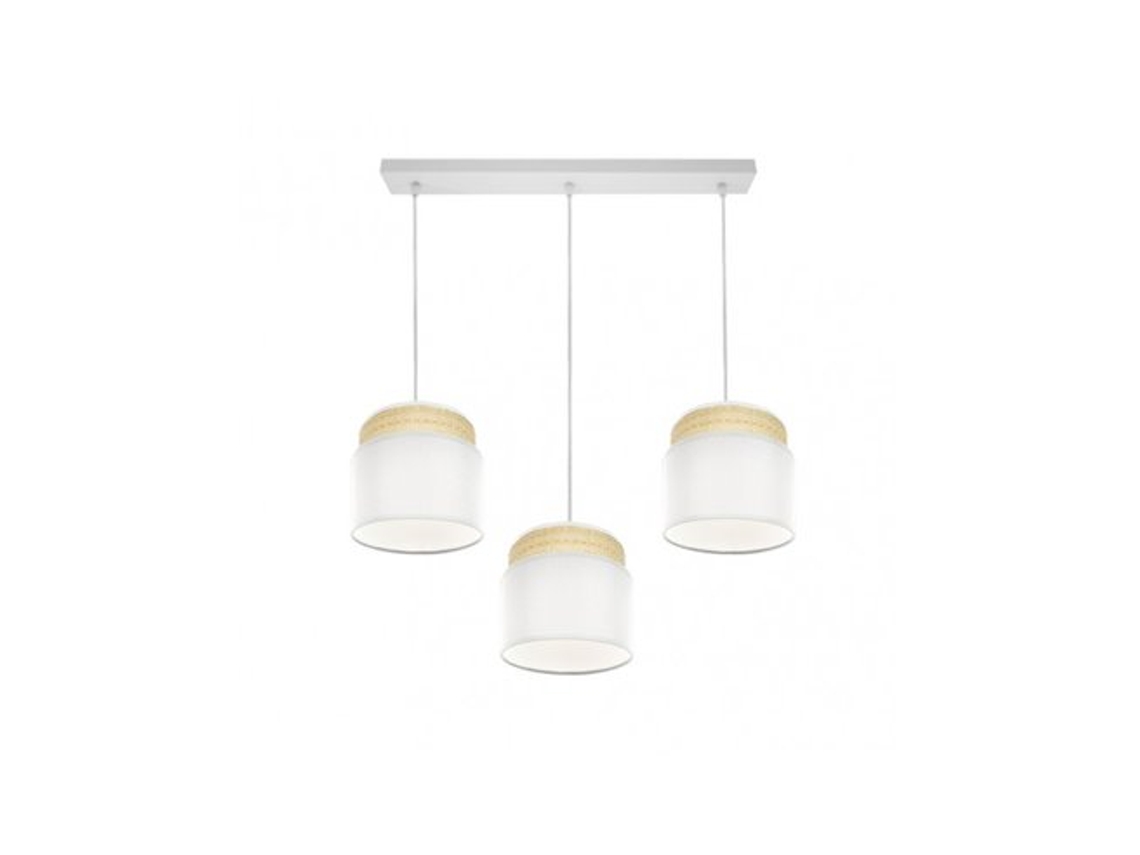 Filtro De Energia Kandy 3xe27 Natural/branco Regx68x19 Cm Fabrilamp
